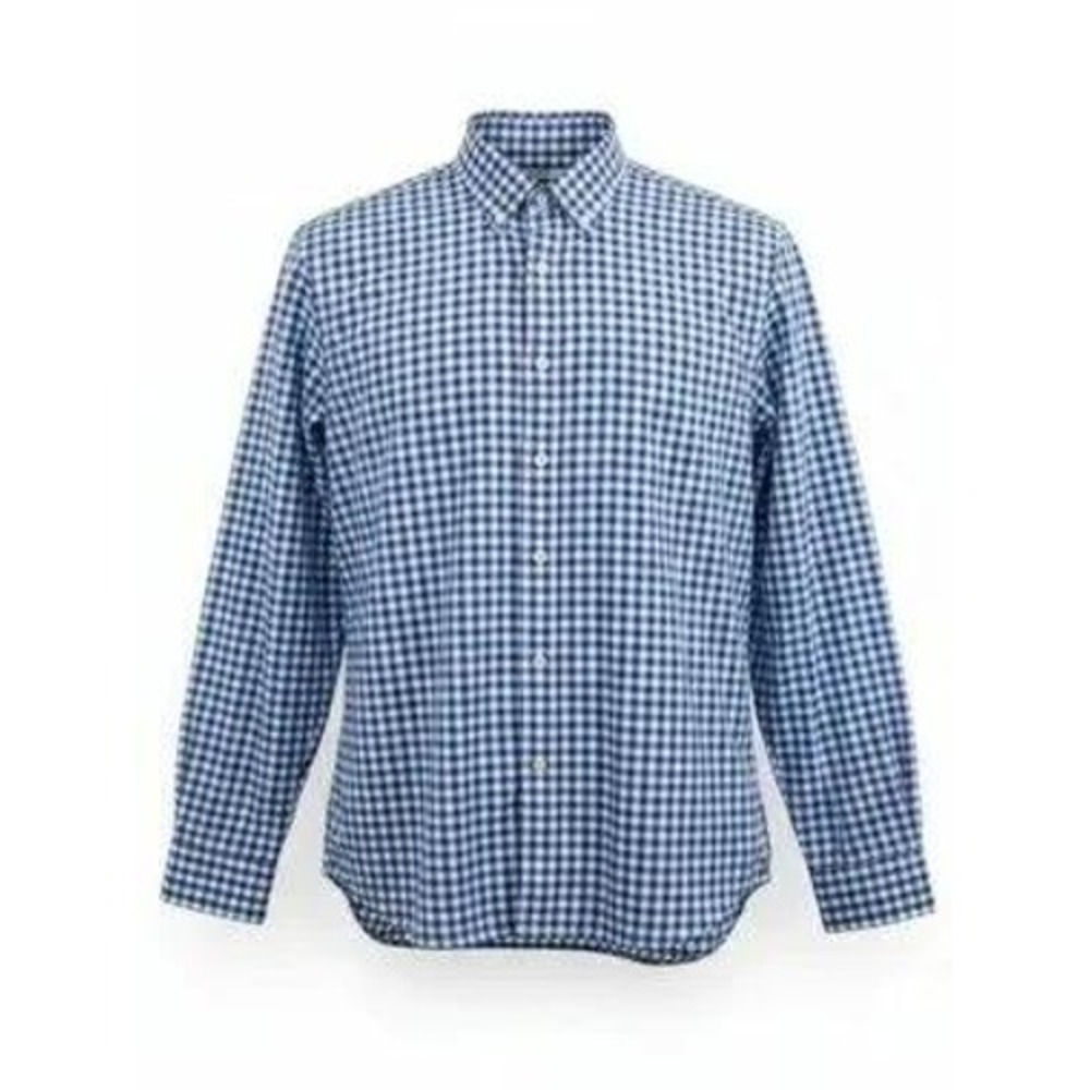 Uniqlo Mens XL Blue Gingham Check Button Down Shirt Long Sleeve Cotton 169212